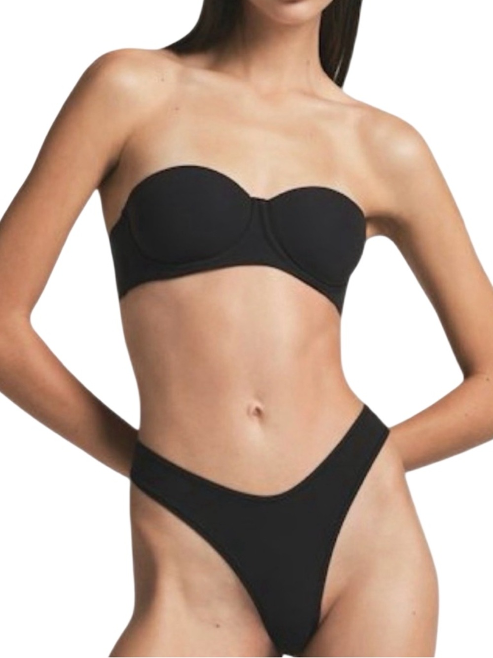 SKIMS Fits Everybody Strapless Bra - Size 32B - Onyx